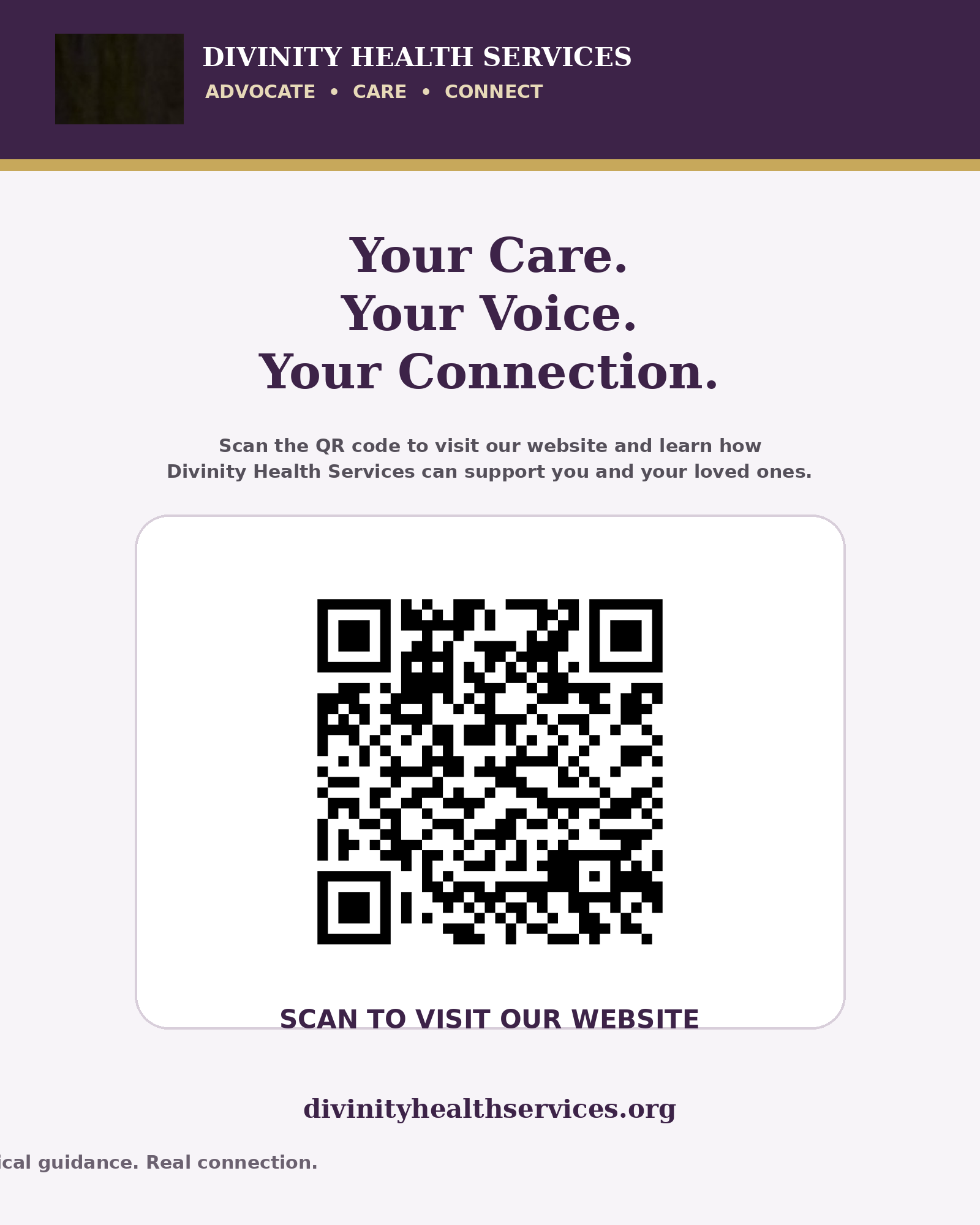 QR code linking to Divinity Health Services website